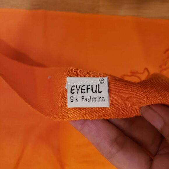 Eyeful Silk Pashmina | Orange - Picture 3 of 5